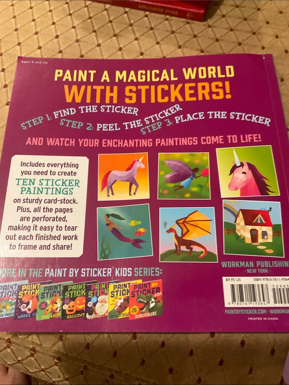 Paint by Sticker Kids Activity Book Unicorns & Splash Water Reveal Pad New